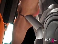 Sci-Fi Bondage.  Sex Android Fucks Rough A Hottie Cuffed Beauty Into Restraints
