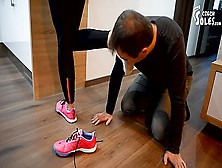 Gorgeous Euro Hottie Gets Stinky Feet Sniffed After Jogging (Czech Sol