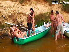 Juicy Brunette Russian Kimberly Nutter In A Wild And Wet Group Sex In Outdoor