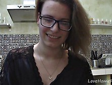 Solo Girl With Glasses Chat In The Kitchen