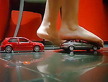 Giantess Yasmin Steps On Cars