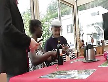 Chubby Black Woman Is Being Fucked By Two Horny Old Guys