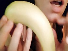 Baby Girl Gives Banana Blowjob Asmr Sucking And Moaning