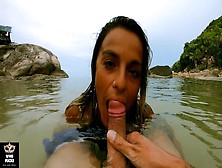 Sloppy Oral Sex At Hidden Beach In The Sea - Attractive Hispanic Oral Seduction Self Perspective 4K