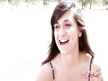 Debauched Amateur Young Lady Outdoor Interview