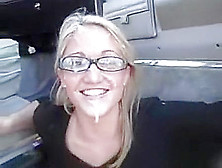 Girls In Glasses - Blonde In The Suv Drenching Facial