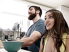 Aroused Teen Gagged By Stepdad And Fucked In Merciless Kitchen Rounds