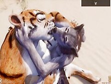 Wild Life / Lesbian Furry New Tiger With Wolf