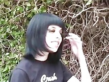 Retro Hardcore - Evelyn - True Emo Goth In Fishnets In Amateur Hardcore With Cumshot