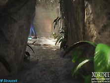 Lara Bent Over And Fucked In The Ass In The Jungle Temple