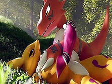 Renamon And Guilmon They Play Tag And Then Get A Prize
