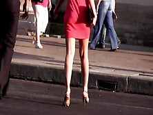 Girls Walking Down The Street - Legs,  Ass And Heels