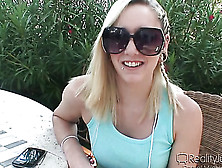 Smoking Blonde Bitch In Sunglasses And Brunette Porn Actress Doing Interview Outdoors