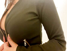 Hotwife - Touching My Big Tits At Work