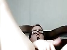 Nerdy Chick With Big Tits Fingering Her Pussy