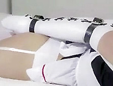 Ball Gagged Japanese Maid Struggles In Bondage