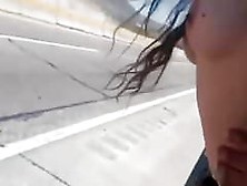 Big Tits Babe Handjob And Fucked On The Highway
