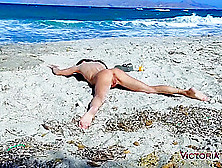 Horny Wifey In Action With A Dildo On The Beach Victoria Kai