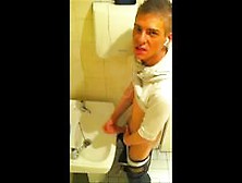Twink Amateur Mark Henley Jerks Off In Public Toilet