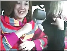 Lesbians Inside Car In Parking Lot-360P
