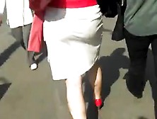 Candid Sexy Ass In Skirt