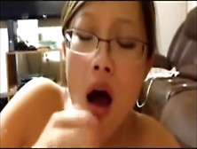 Young Asian Sucks Older Cock And Gets Facialized
