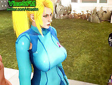 Samus Aran From Metroid Ravaged By Huge Cocked Players