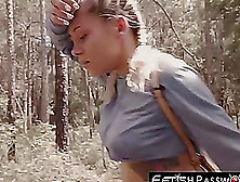 Stranded Teen Tied Up And Pounded By A Weirdo Living In The Woods
