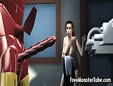 Sexy 3D Brunette Babe Getting Fucked Hard By Iron Man