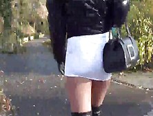 Public Sexy Mini Skirt & Overknee Boots
