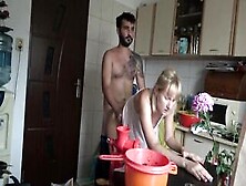 Russian Older Ex-Ex-Wife Gets Plowed While Cooking By Young Dude