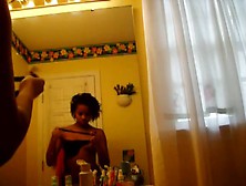 Ebony Hottie Naked In Bathroom