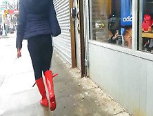 Sexy Red Boots Walk