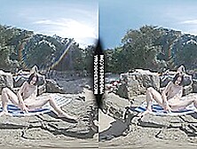 Matty Risky Public Dildo Masturbation On Beach Cheri Rebeka Ruby Sunbathing Background