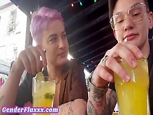 Queer Amateur Tattoo Licks And Fingers His Girlfriend's Pussy At Home