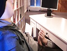 Fakehub - Natural Office Mom Sucks Robber From Under Her Desk Before Lifting Her Skirt For Gigantic Dick