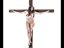Female Jesus Crucified Naked 2