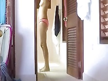 My Milf After Shower - Thigh Gap,  Bush,  Titties,  Hot Pink Bikini