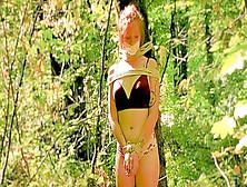 Tied Up And Sweaty In The Woods