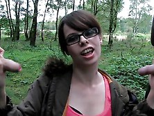 Woodland Group Suck Fest With Spectacled Girl