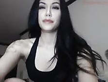 Dark Haired Teen On Webcam