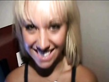 Smiling Woman Loves To Swallow Cum