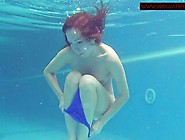 Teen Swimming In A Thong Bikini Gets Naked In The Pool