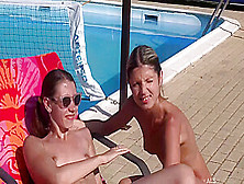 Spoiled Teen Brunette,  Gina Gerson And Stefanie Moon Are Often Masturbating By The Swimming Pool