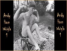 Andy Haxn Woigla 1 Bicycle In Nature With Trained Legs And Biceps Posing Autumn Halloween Time