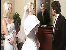 Blonde Nice Boobs Bride Blows And Fucks 2 Rock Rough Dicks Inside Bed