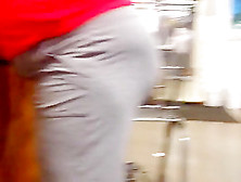 Phat Mature Ass In Grey Sweats Checkout Line