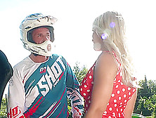 Outdoors Video Of Quickie Sex Between A Motocross Rider And Rossella