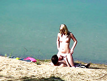 German Youthful Couple Spycam At Nail On Beach From Boltenhagen
