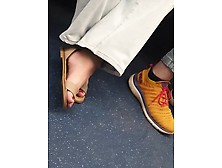 Hottie Had No Idea I Filmed Her Sexy Feet In Sandals At The Metro